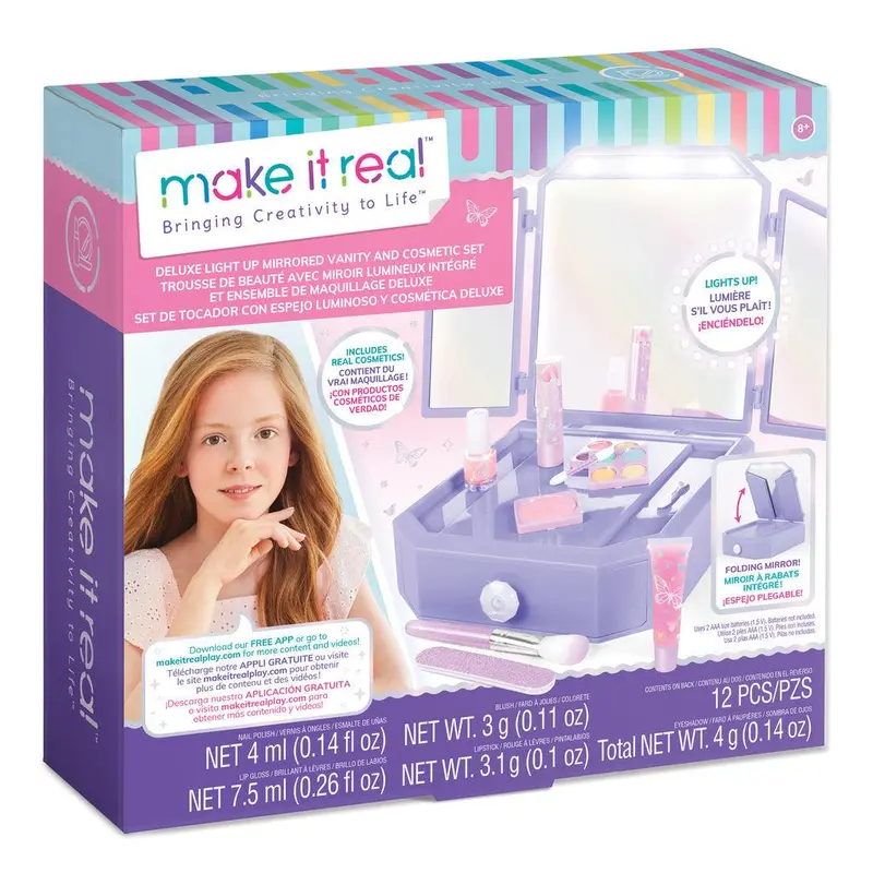 Deluxe Light-Up Vanity & Cosmetic Playset – Interactive Makeup & Mirror Experience 1