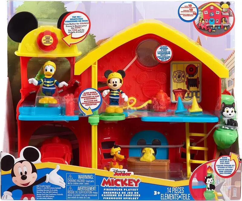 Disney Mickey Mouse Firehouse Interactive Playset With Sound Effects 1