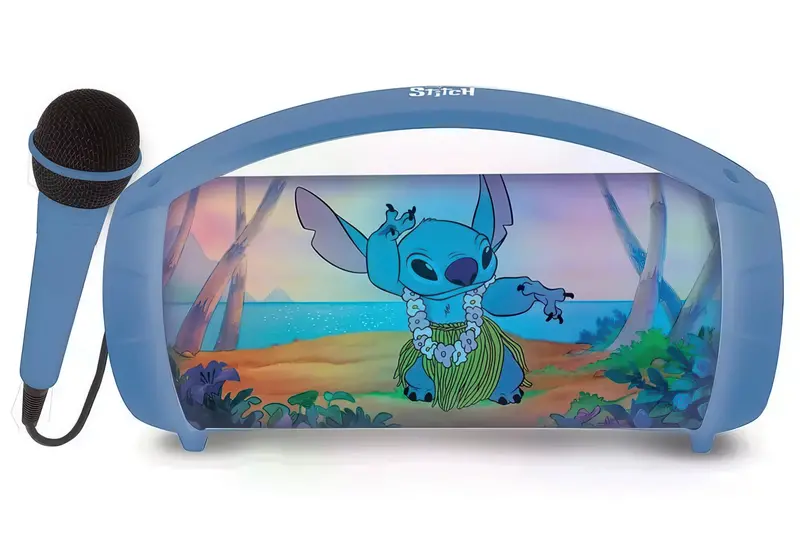Disney Stitch Bluetooth Karaoke Speaker With Light Effects And Mic 1