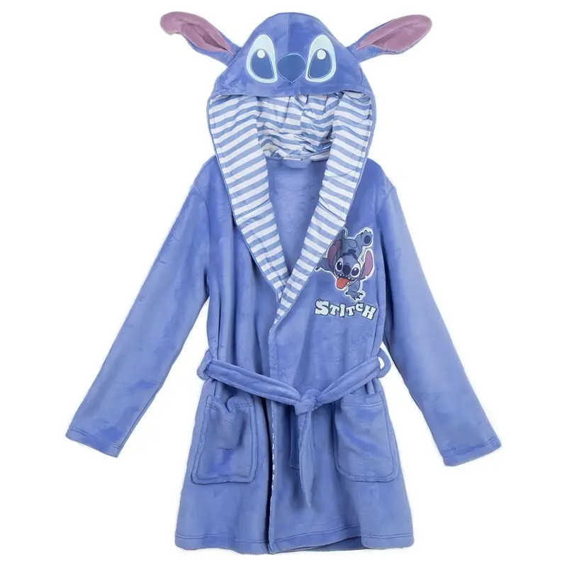 Disney Stitch Kids’ Hooded Bathrobe – Soft Terry Towel 1