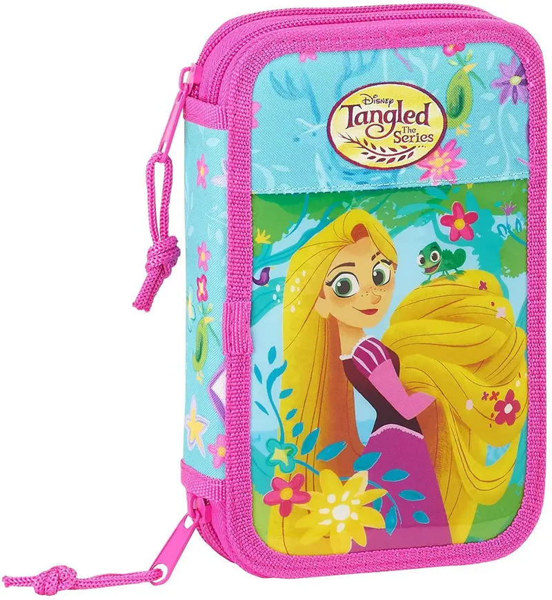 Disney Tangled Double Compartment Pencil Case – Fully Stocked With Assorted Stationery 1