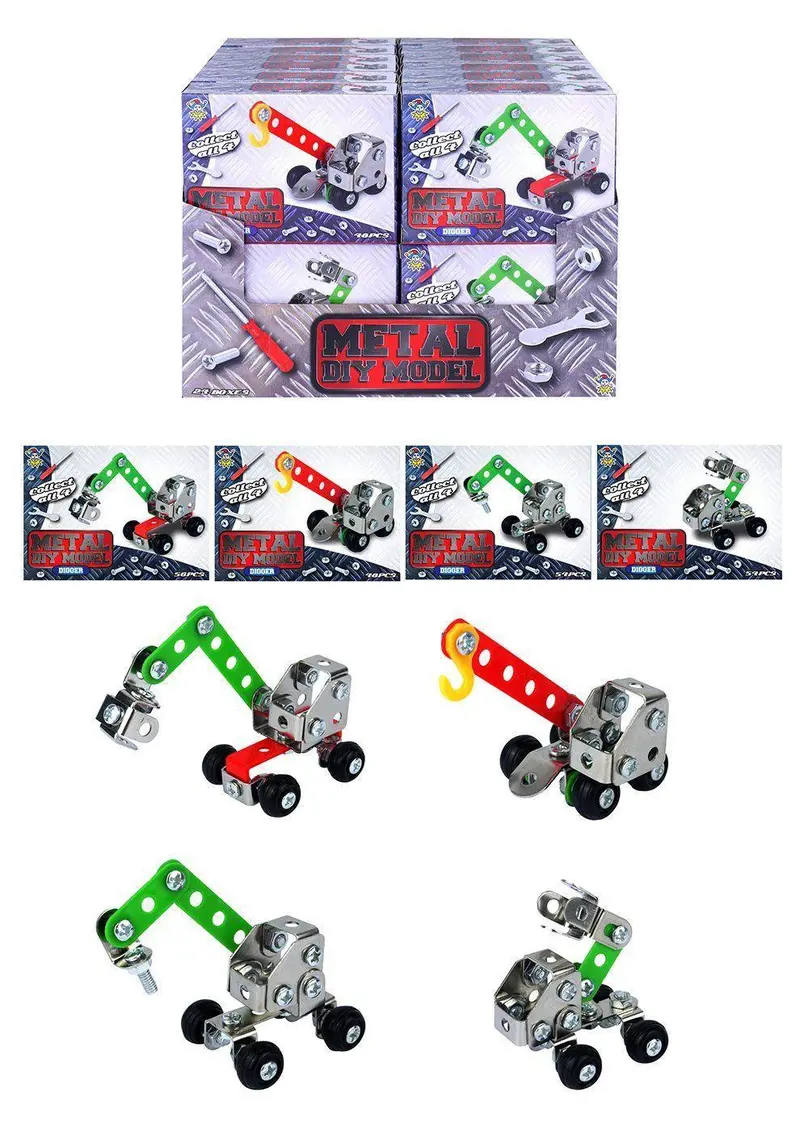 Diy Metal Construction Kit: Digger Models (4-Pack) 1