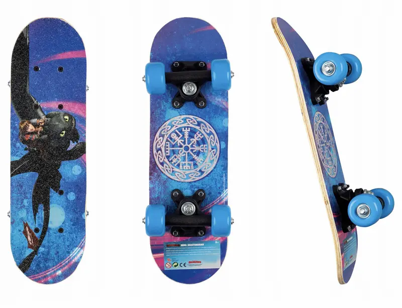 Dragons-Themed Mini Cruiser Skateboard – 43Cm Deck 1