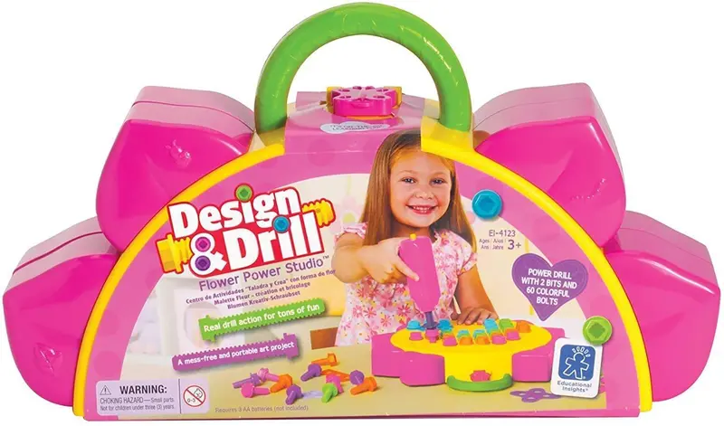 Educational Insights Design & Drill Flower Power Studio – Garden-Themed Creative Construction Set 1