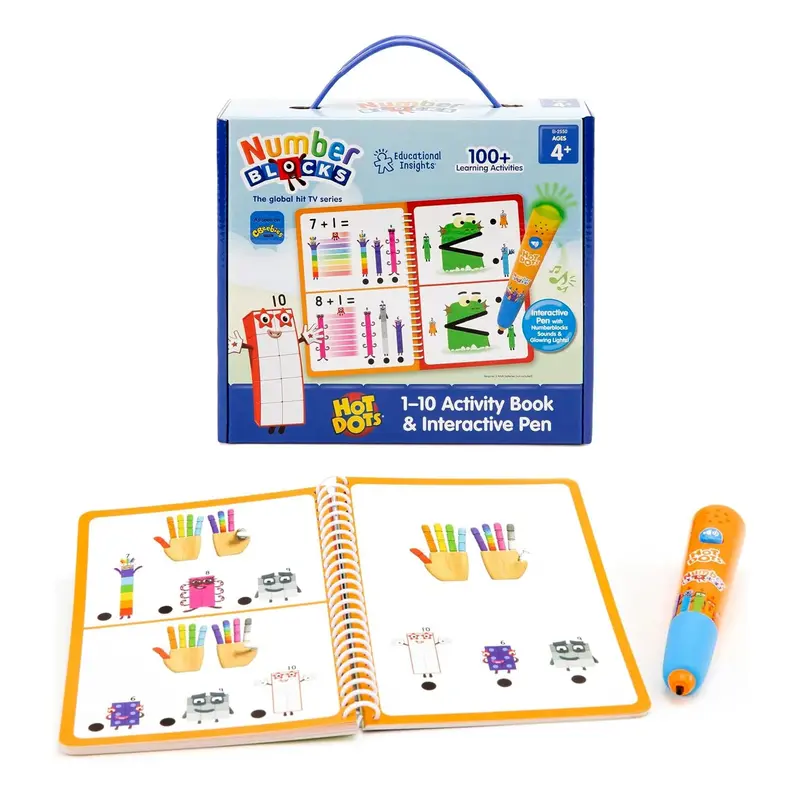 Educational Insights Hot Dots Numberblocks Activity Book & Pen: Numbers 1–10 1