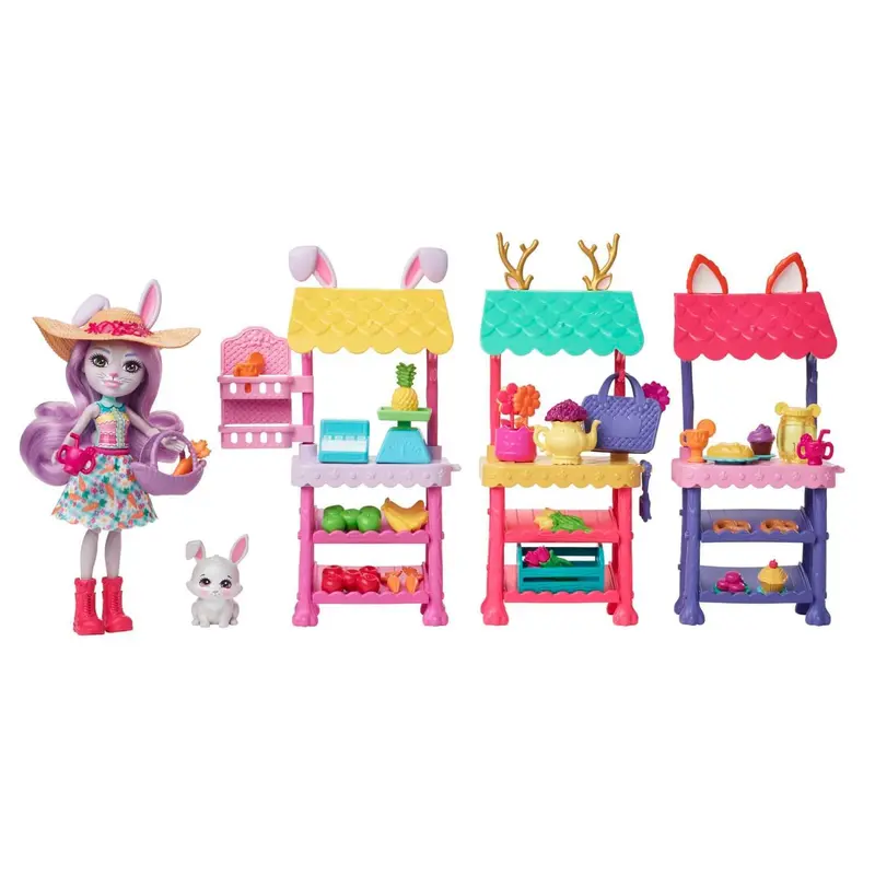Enchantimals City Tails Bunny Farms Market – Themed Playset With Animal Friends And Shop Elements 1