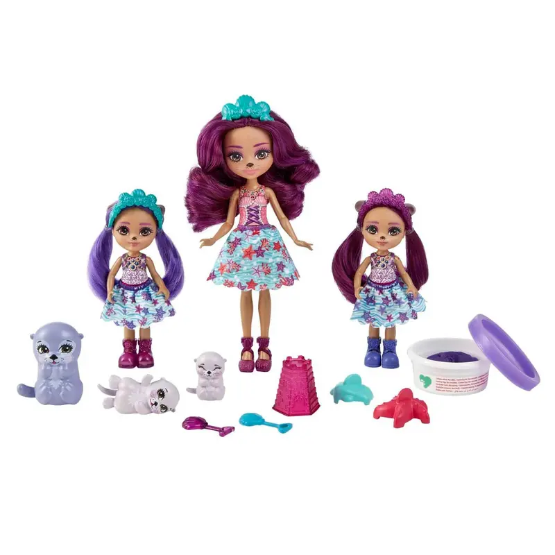 Enchantimals New Family Otter Pack – Collectible Animal Figures With Matching Outfits And Props 1