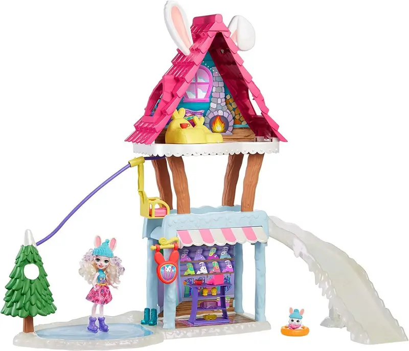 Enchantimals Ski Chalet Playset With Hopping Animal Figures 1