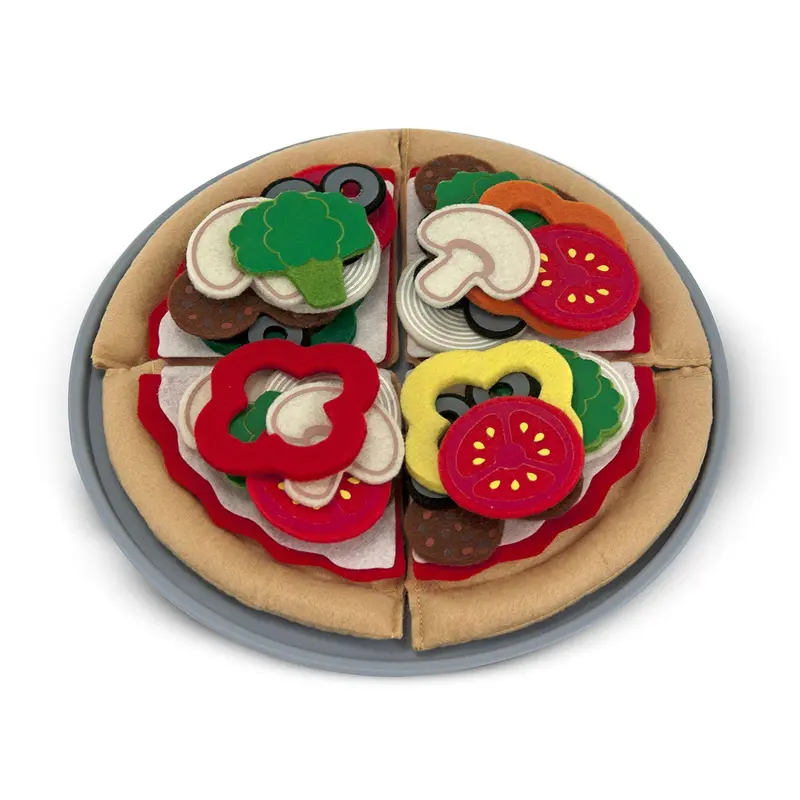 Felt Pizza Play Food Set – Melissa & Doug Tactile Pretend Cooking Kit 1