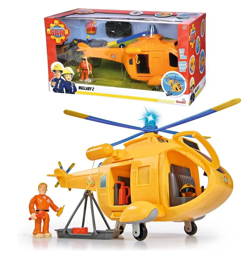 Fireman Sam Wallaby Ii Large Helicopter Toy With Figure 1