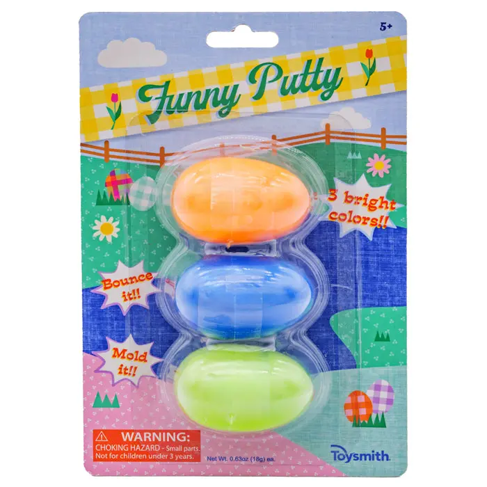 Funny Putty Triple Pack – Stretchy, Bouncy, Color-Changing Silly Putty Set 1