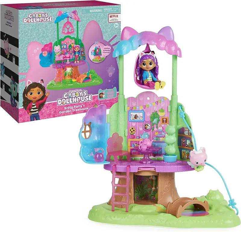 Gabby’S Dollhouse Kitty’S Fairy Garden Treehouse Playset 1