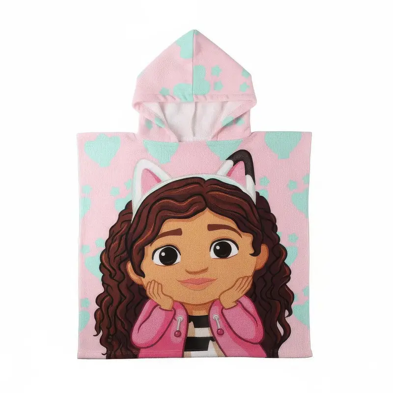 Gabby’S Dollhouse Microfiber Beach Poncho Towel 1
