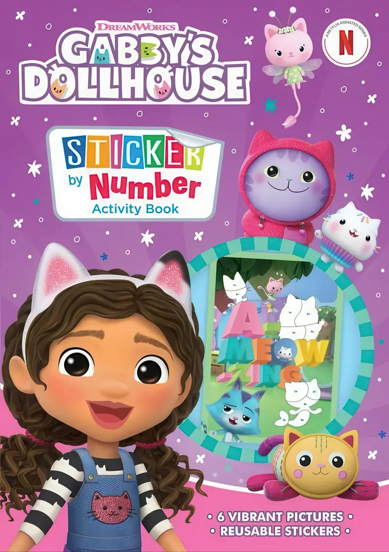Gabby'S Dollhouse Sticker-By-Number Creative Activity Book For Kids 1