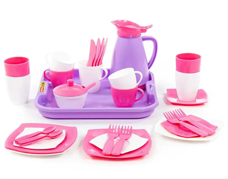 Girls' Pretend Play Coffee Shop Set – 34-Piece Role-Play Kit 1