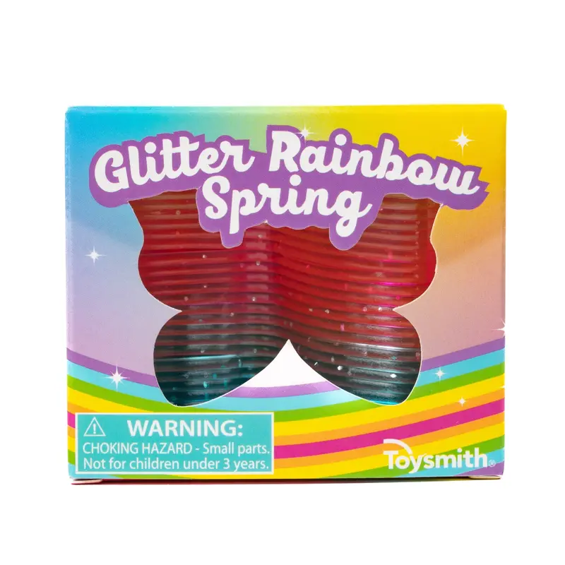Glitter Rainbow Butterfly Fidget Spring – Sensory Stress Relief Toy 1