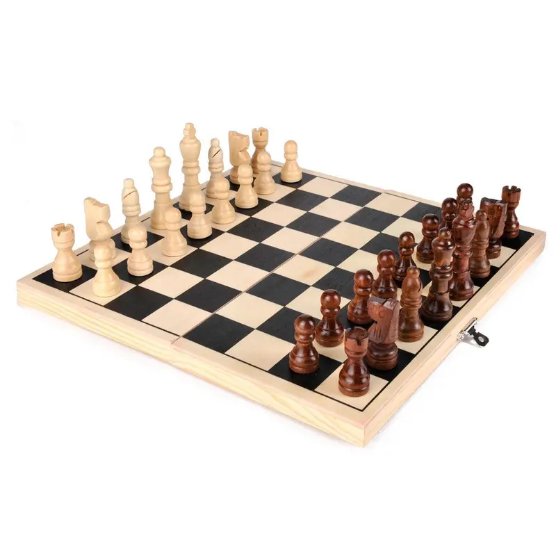 Goki Collapsible Wooden Chess Set – Portable Dual-Sided Board Game For Home Or Travel 1