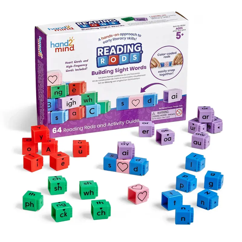 Hand2Mind Reading Rods: Sight Word Building Learning Kit 1