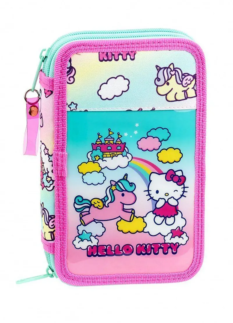 Hello Kitty Candy Unicorn Double Compartment Pencil Case – 28-Piece Set 1