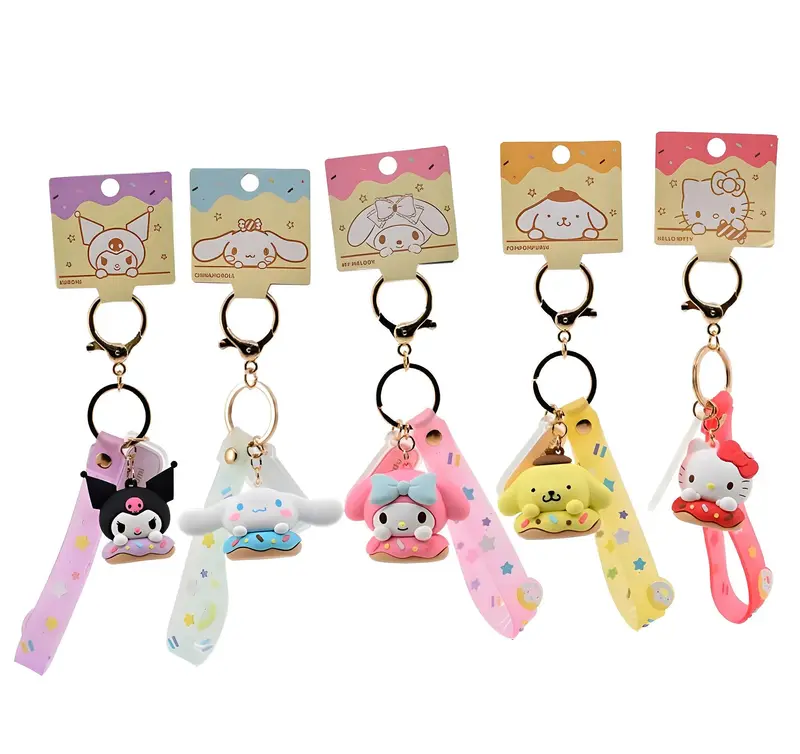 Hello Kitty Donut-Themed Keychain Set – Assorted Mini Charms 1