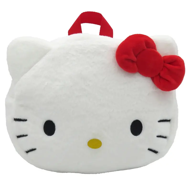 Hello Kitty Face-Print Plush Backpack – 24Cm 1