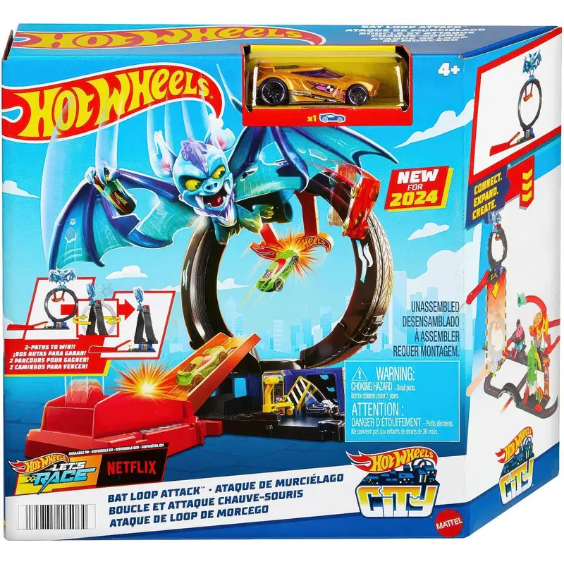 Hot Wheels City X Netflix Bat Loop Attack Playset 1