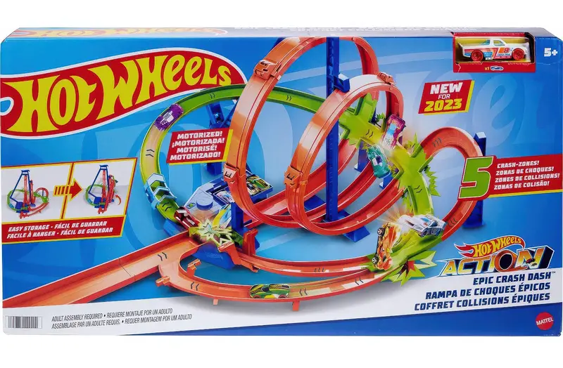 Hot Wheels Epic Crash Dash Racing Track Toy Set 1