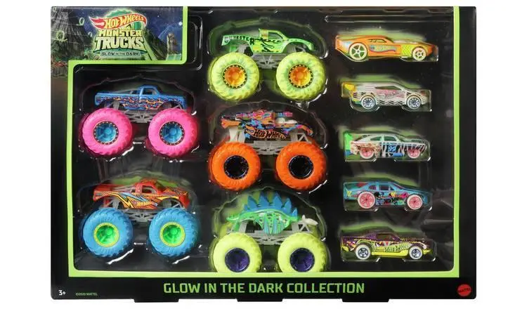 Hot Wheels Glow-In-The-Dark Monster Trucks – 10-Pack Assortment 1