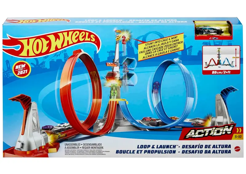 Hot Wheels Looping Action Race Track – Motorized Stunt Set 1