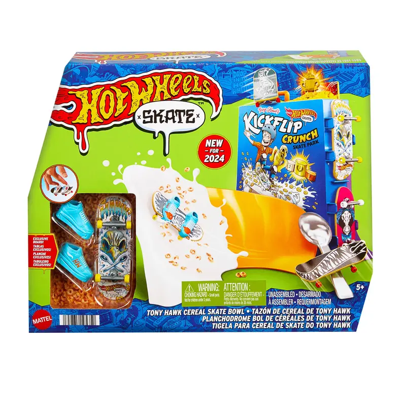 Hot Wheels Tony Hawk Skate Bowl – Cereal Box-Themed Action Playset 1