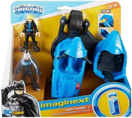 Imaginext Dc Super Friends Nightwing Action Figure With Transforming Motorcycle 1