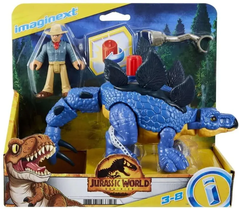 Imaginext Jurassic World Stegosaurus Action Figure With Dr. Grant 1