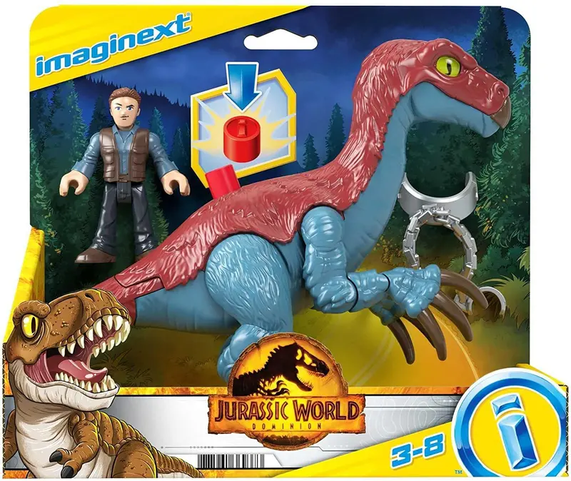 Imaginext Jurassic World Therizinosaurus Figure With Owen Grady 1