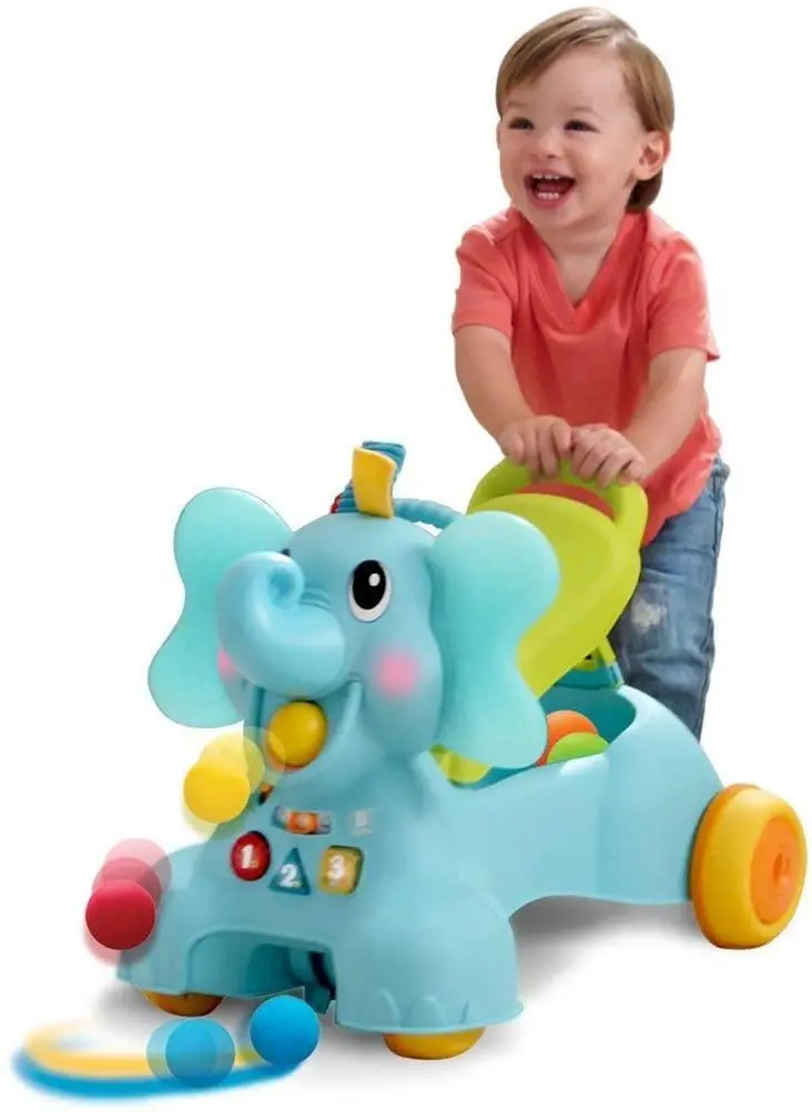 Infantino Elephant Ride-On – Convertible Sit, Walk & Ride Toy 1