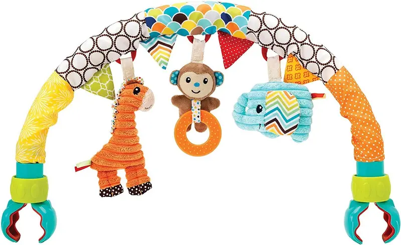 Infantino Go Gaga Stroller Arch – Adjustable Activity Bar With Hanging Toys And Teething Rings 1