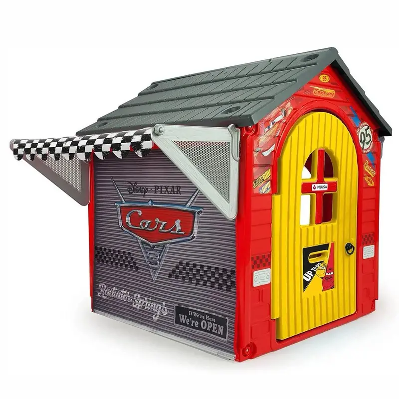 Injusa Cars 3 Garage Playhouse In Red - Interactive Outdoor Play Set 1