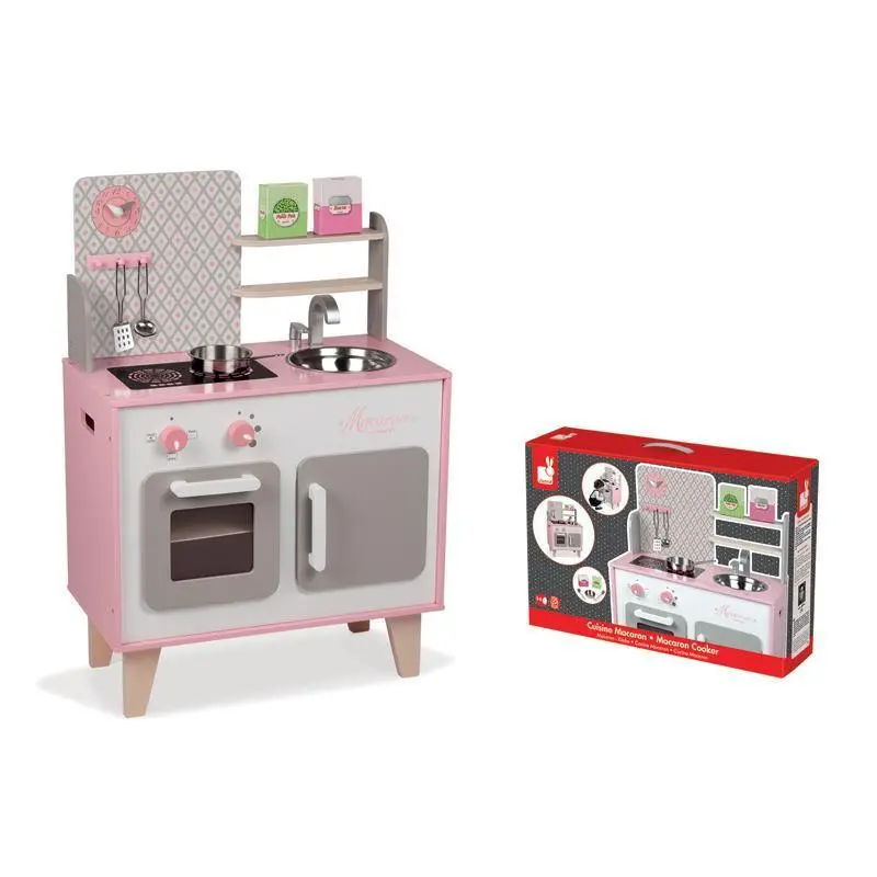 Janod Macaron Cooker – Wooden Pretend Play Kitchen Set For Creative Role-Play 1