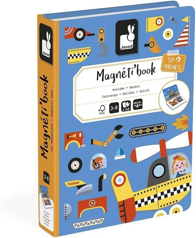 Janod Magneti’ Book: Racers Magnetic Story Set 1