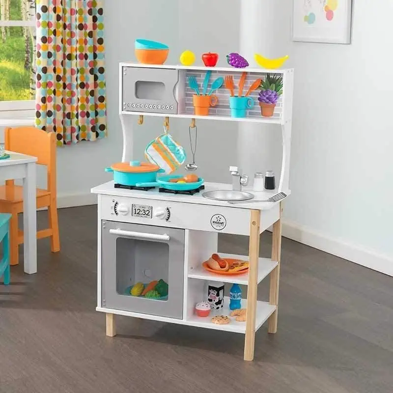 Kidkraft All Time Classic Wooden Play Kitchen – Timeless Pretend Cooking Toy For Preschoolers 1