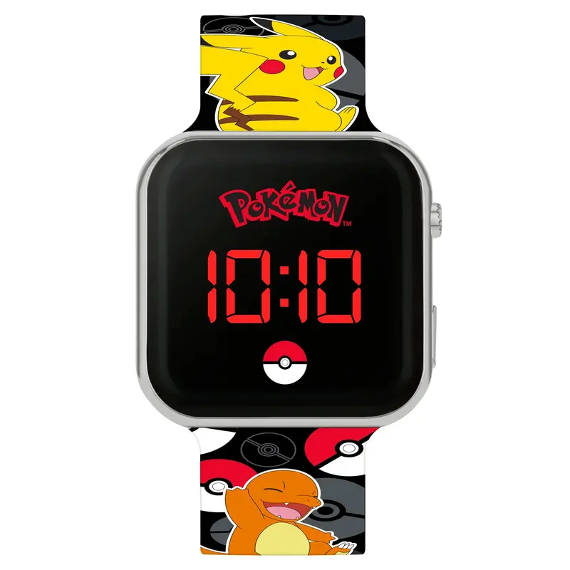 Kids' Pokémon Digital Watch With Black Silicone Band 1