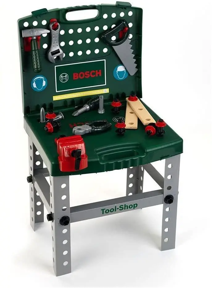 Klein 8681 Bosch-Themed Foldable Workbench – Tool Shop Playset With Realistic Accessories 1