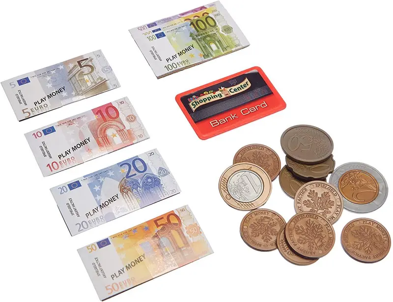 Klein Euro Play Money Set – Realistic Denomination Pretend Currency For Kids 1