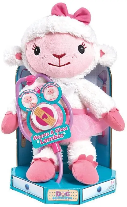 Lambie Interactive Plush – Doc Mcstuffins Hearts-A-Glow Soft Toy 1