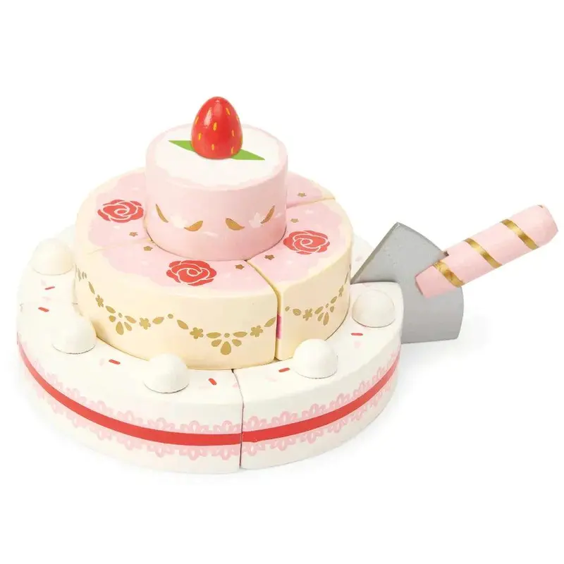 Le Toy Van Carlo'S Strawberry Wedding Cake – Hand-Painted Wooden Toy 1