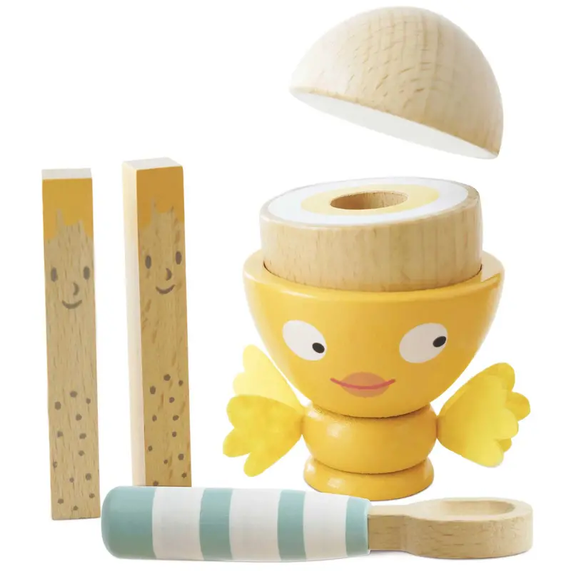 Le Toy Van Decorative Wooden Egg Cup – Miniature Tableware For Doll Play 1