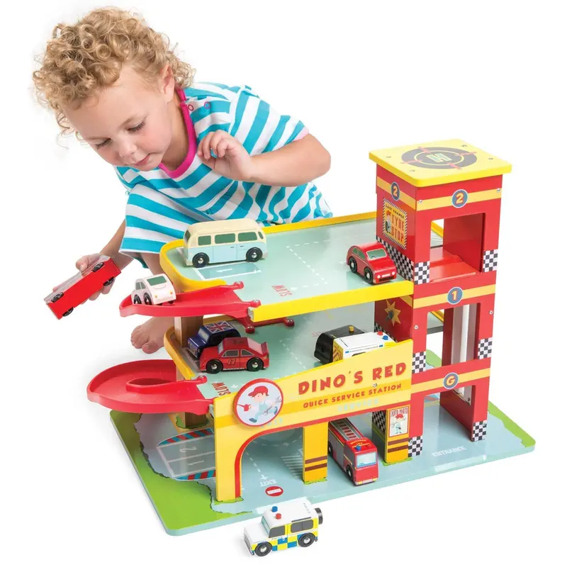 Le Toy Van Dino’S Toy Garage With Vehicle Collection 1