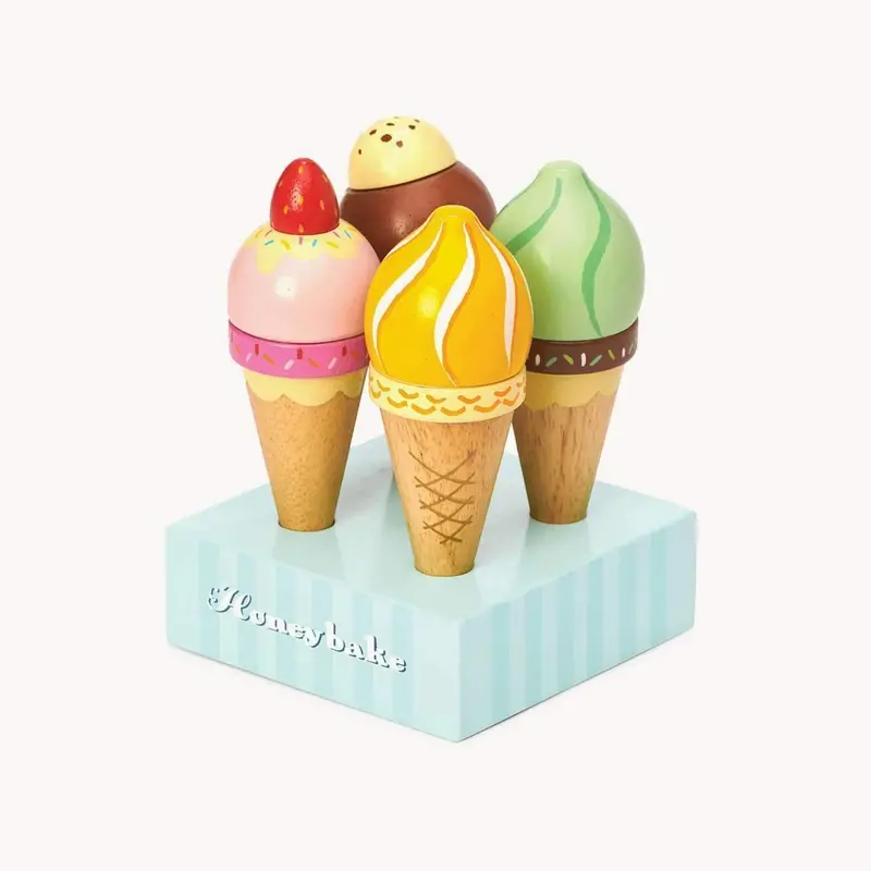 Le Toy Van Honeybake Wooden Ice Cream Pretend Play Set 1