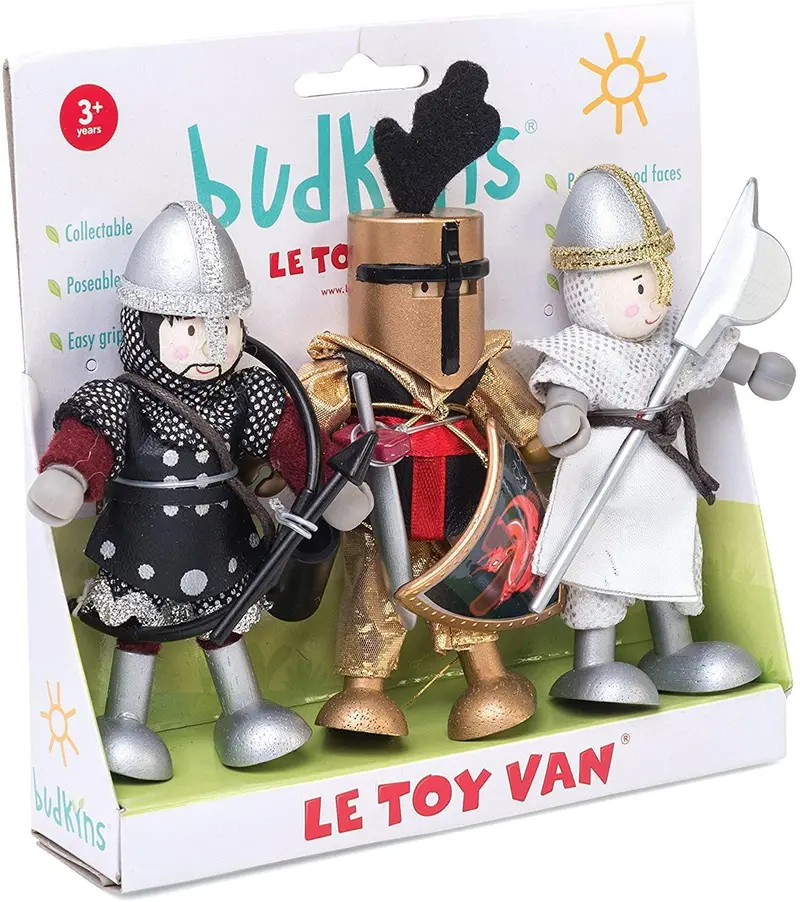 Le Toy Van Knights Budkins Gift Pack – Wooden Medieval Character Set 1