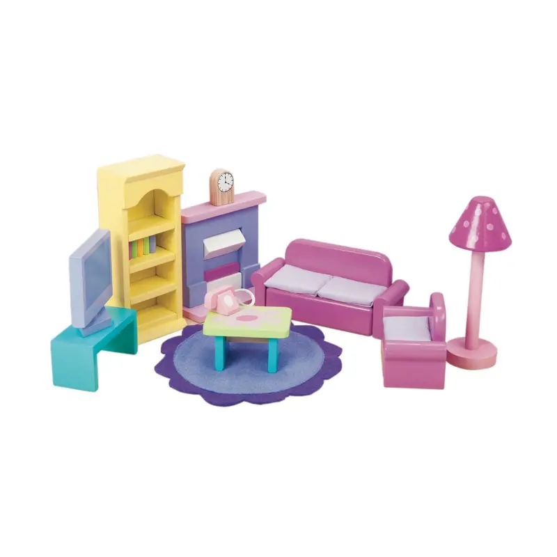 Le Toy Van Sugarplum Sitting Room Set – Artisanal Dollhouse Living Space Kit 1