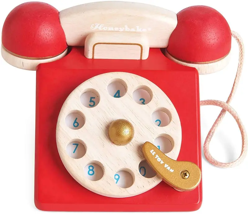 Le Toy Van Vintage Wooden Toy Phone – Classic Role-Play Communication Toy 1